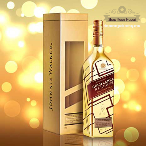 Rượu Johnnie Walker Gold Label Reserve Limited Edition - Chai vàng IBC - shopruoungoaixachtay.com
